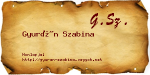 Gyurán Szabina névjegykártya
