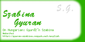 szabina gyuran business card